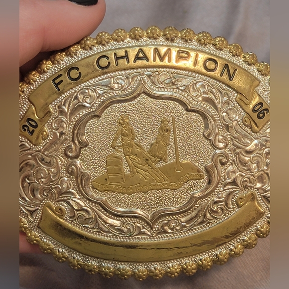 FC Champion 2006 Rodeo Cowboys Barrel Racing Belt Buckle California Crumrine - Picture 3 of 9